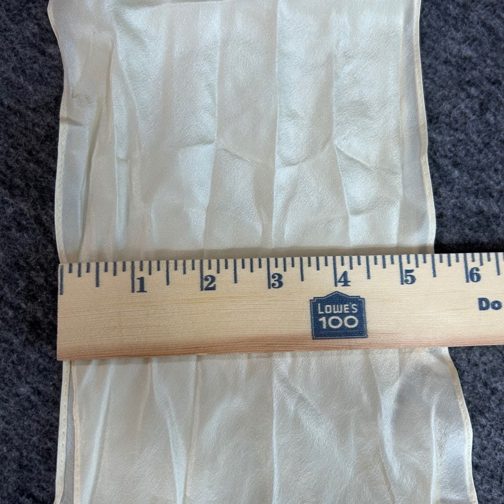 Vintage Echo 100% Pure Silk Scarf Cream Ivory Long Narrow Neck Tie Japan 58x5.5 - Picture 4 of 7